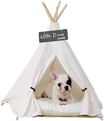 little dove Pet Teepee Dog(Puppy) & Cat Bed - Portable Pet Tents & Houses for Dog(Puppy) & Cat Be... | Amazon (US)