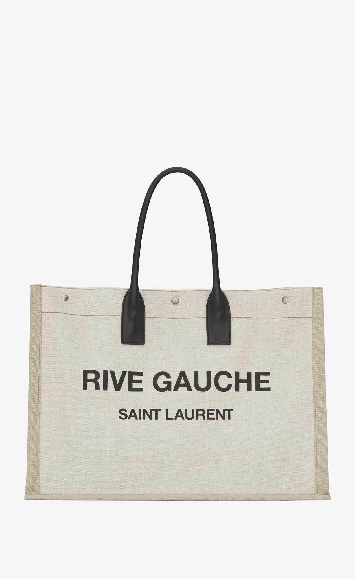 rive gauche tote bag in linen and leather | Saint Laurent Inc. (Global)