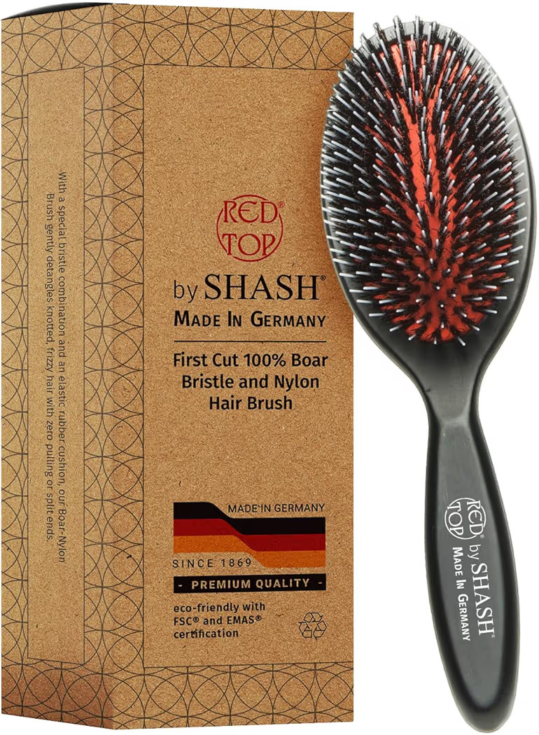 Brush Nylon 100% First Cut Boar Bristle Suitable For Normal to Thick Hair Gently Detangles Soften... | Amazon (US)