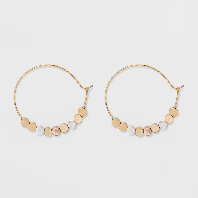 Brass beads Hoop Earrings - Universal Thread™ Gold | Target