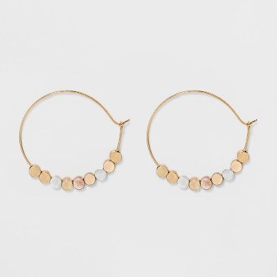 Brass beads Hoop Earrings - Universal Thread™ Gold | Target