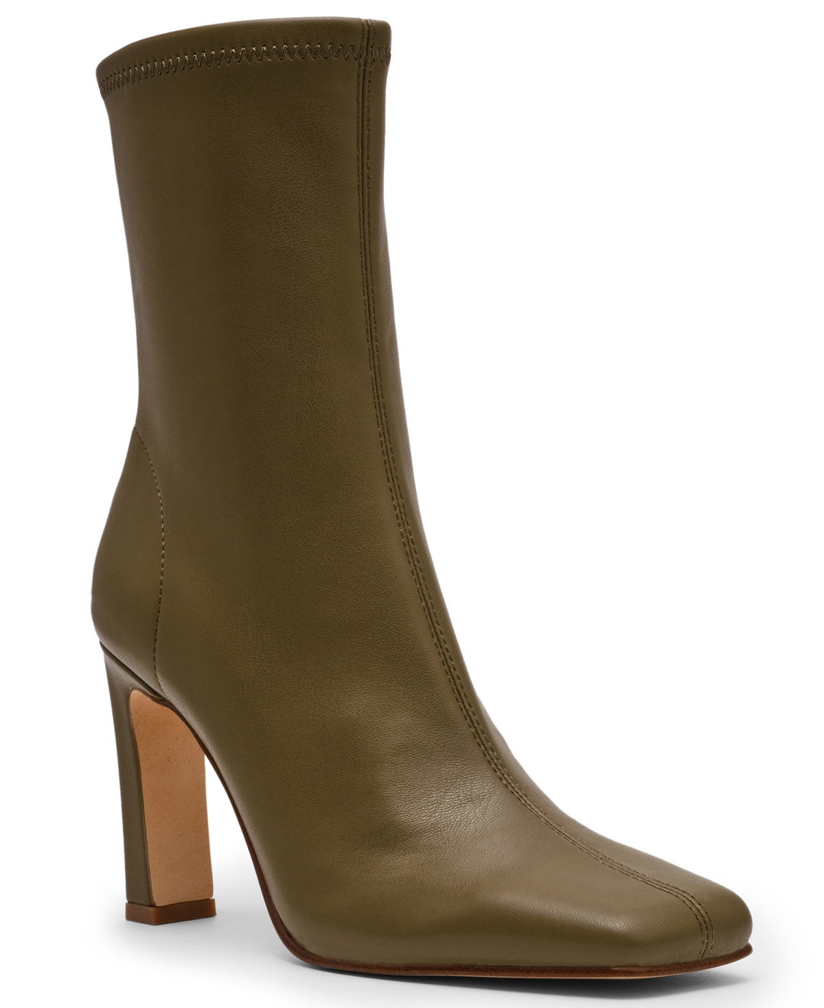 Steve Madden Women's Khelan Blade-Heel Stretch Dress Booties - Olive | Macy's