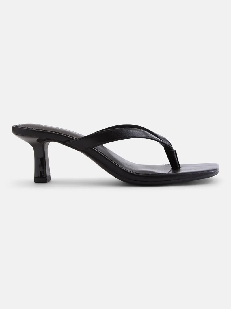 No Boundaries Women's Kitten Heel Thong Sandal | Walmart (US)