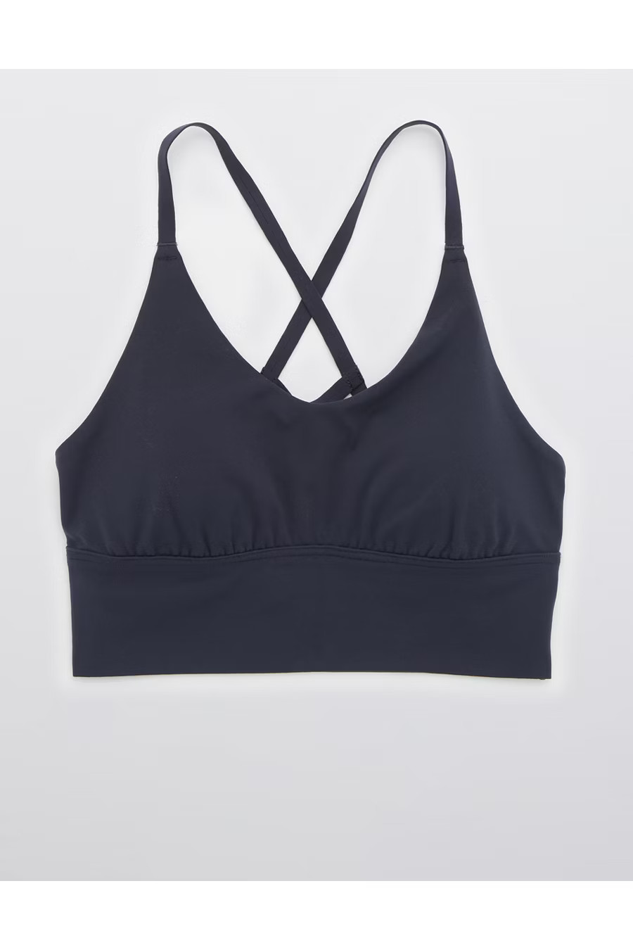 OFFLINE Real Me Strappy Back Sports Bra Women's Steel Blue S | American Eagle Outfitters (US & CA)