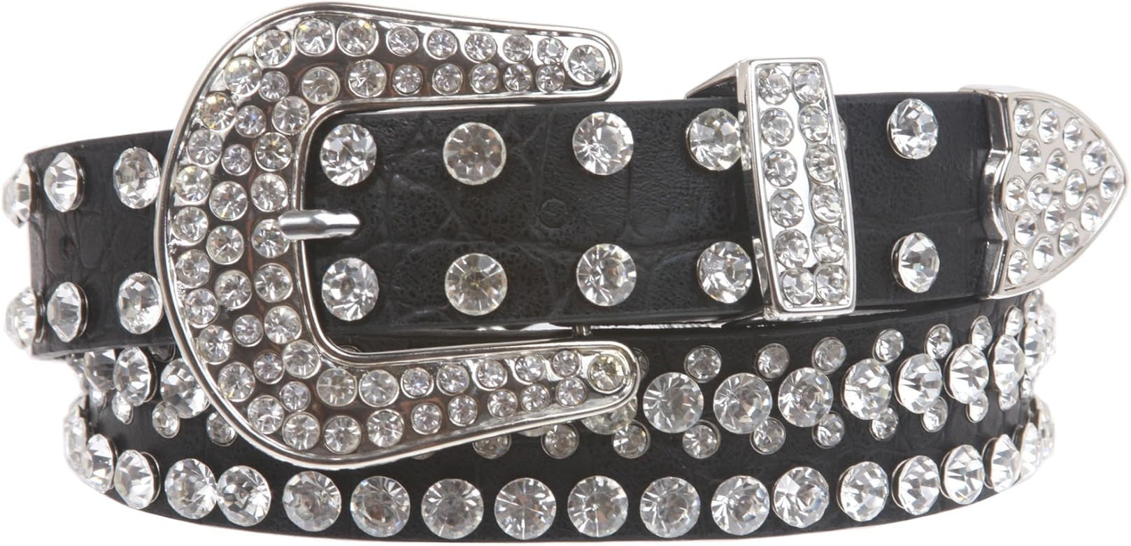 beltiscool Kids 1 1/16" (27 mm) Western Cowgirl Rhinestone Studded Skinny Belt | Amazon (US)