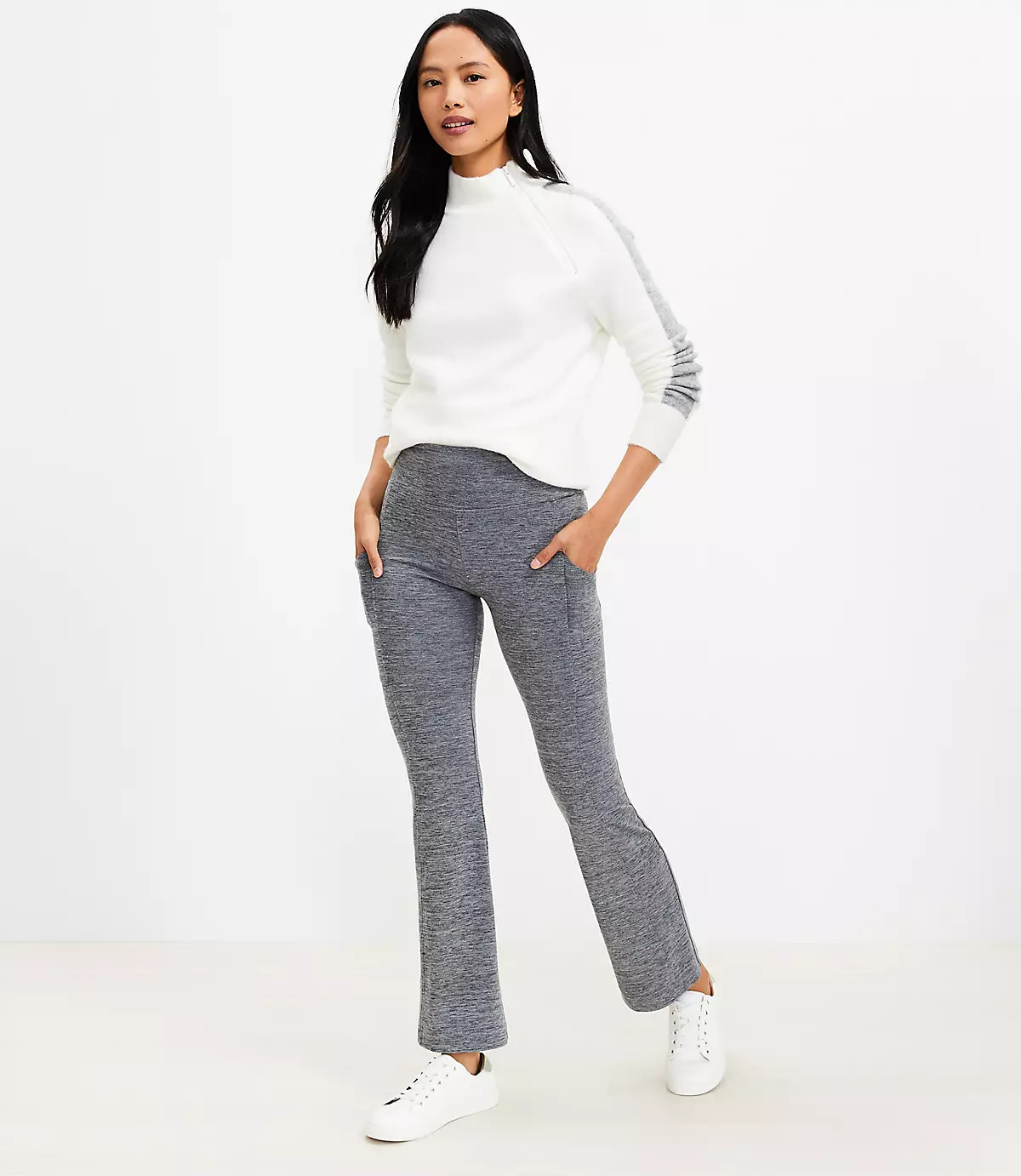Lou & Grey Marled Feel Good Flare Pocket Leggings | LOFT