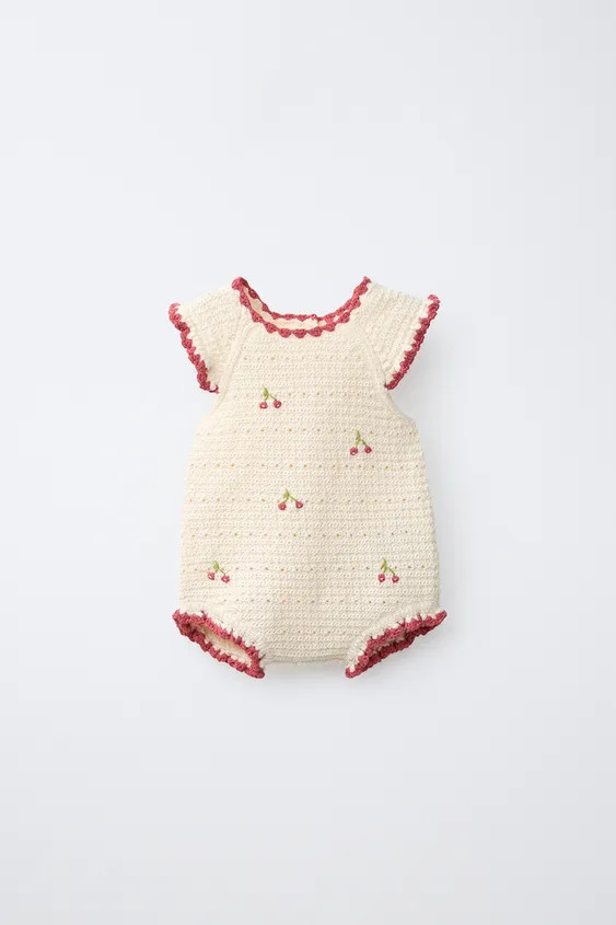 CHERRY KNIT ROMPER | Zara UK