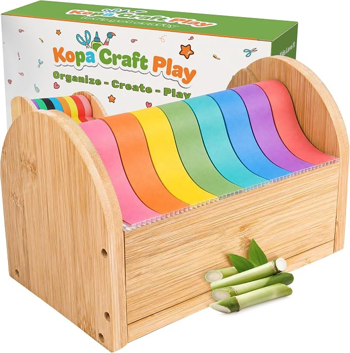Kopa Craft Play Bamboo Kids Tape Dispenser & Washi Tape Organizer | Amazon (US)