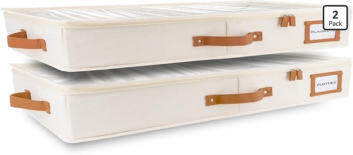 HOMELUX THEORY 2 piezas Contenedores de Almacenamiento de Perfil Bajo Debajo de la Cama, Organiza... | Amazon (US)