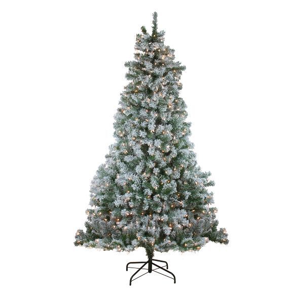 Northlight 7.5' Prelit Artificial Christmas Tree Flocked Winema Pine - Clear Lights | Target
