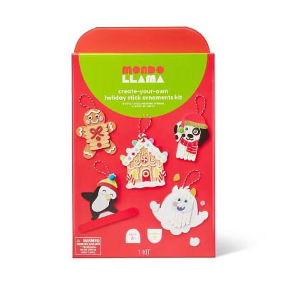 5ct Christmas Craft Stick Holiday Ornaments Activity Kit - Mondo Llama™ | Target