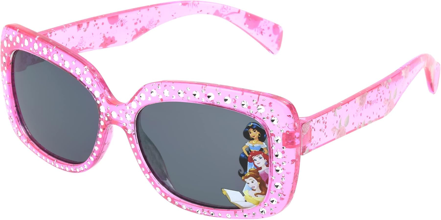 Disney Girls Princess Sparkle Kids Rectangular Sunglasses, Crystal Pink/Glitter Injection, 49 | Amazon (US)
