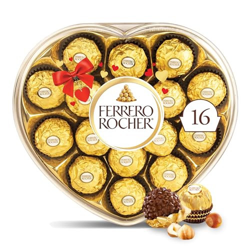 Ferrero Rocher Fine Hazelnut Chocolates, Valentine’s Day Heart Gift Box, 16 Piece Premium Chocolate for Gifting, 7 oz | Amazon (US)