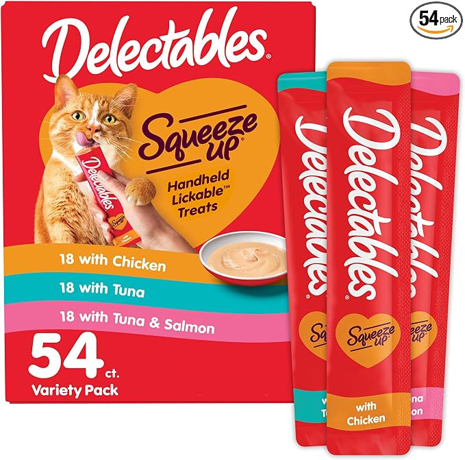 Hartz Delectables Squeeze Up Variety Pack, Creamy Squeezable Puree, Lickable Wet Cat Treats, Grai... | Amazon (US)