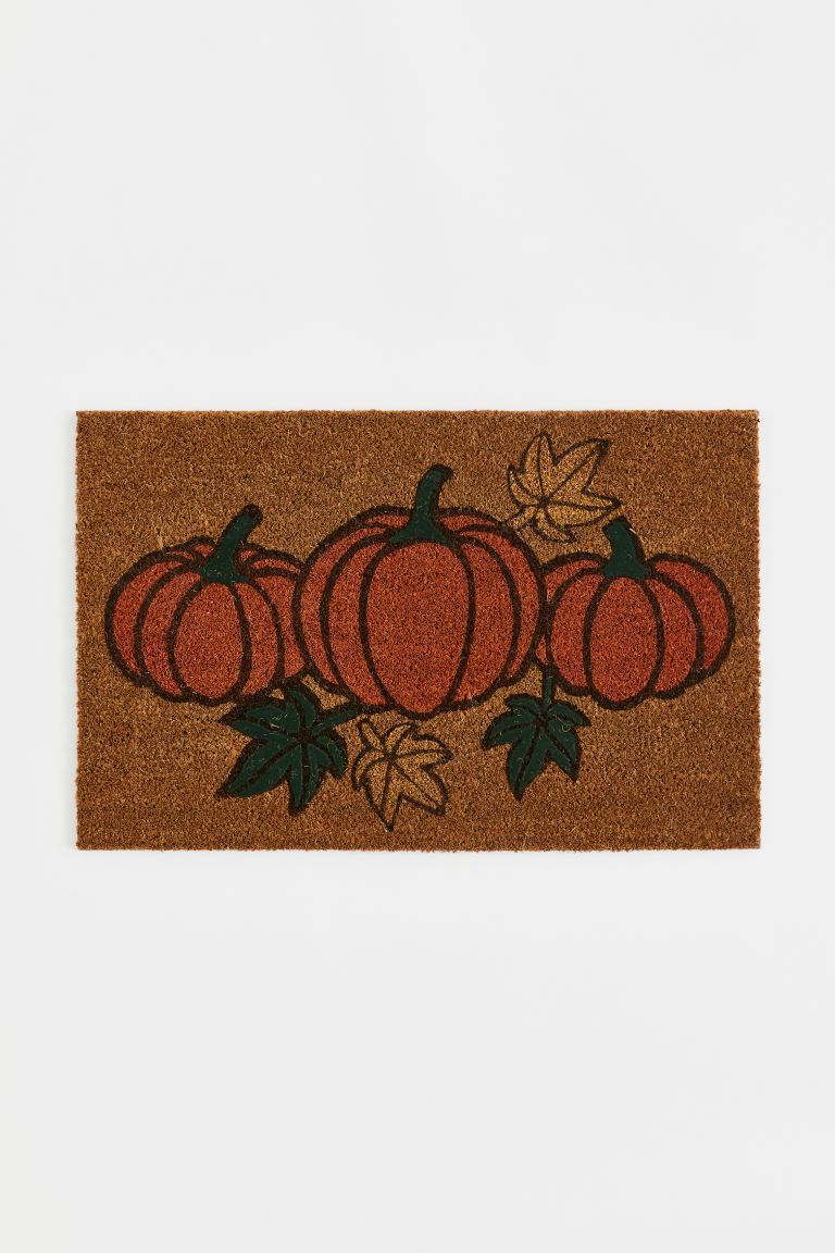 Coconut Fiber Doormat - Dark beige/pumpkins - Home All | H&M US | H&M (US + CA)