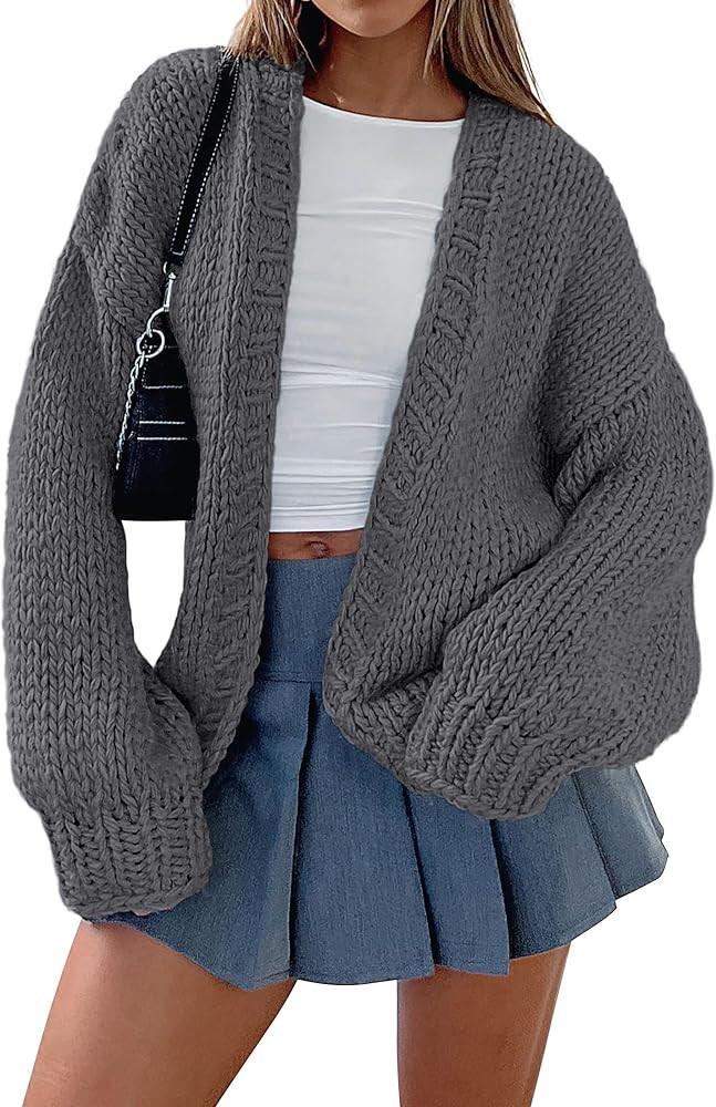 PRETTYGARDEN Womens Cardigan Sweaters 2025 Spring Fall Trendy Chunky Knit Outerwear Outfits Fashi... | Amazon (US)