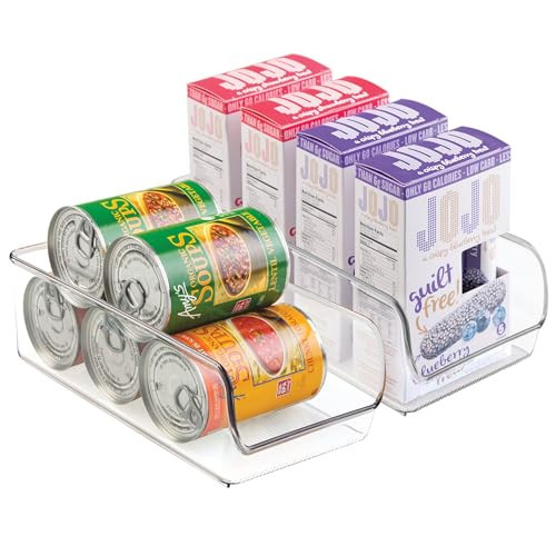 iDesign Linus Plastic Fridge and Freezer Storage Organizer Bin, Clear Container for Food, Drinks, Produce Organization, BPA-Free , 11" x 5.5" x 3.5", Set of 2, Clear | Amazon (US)