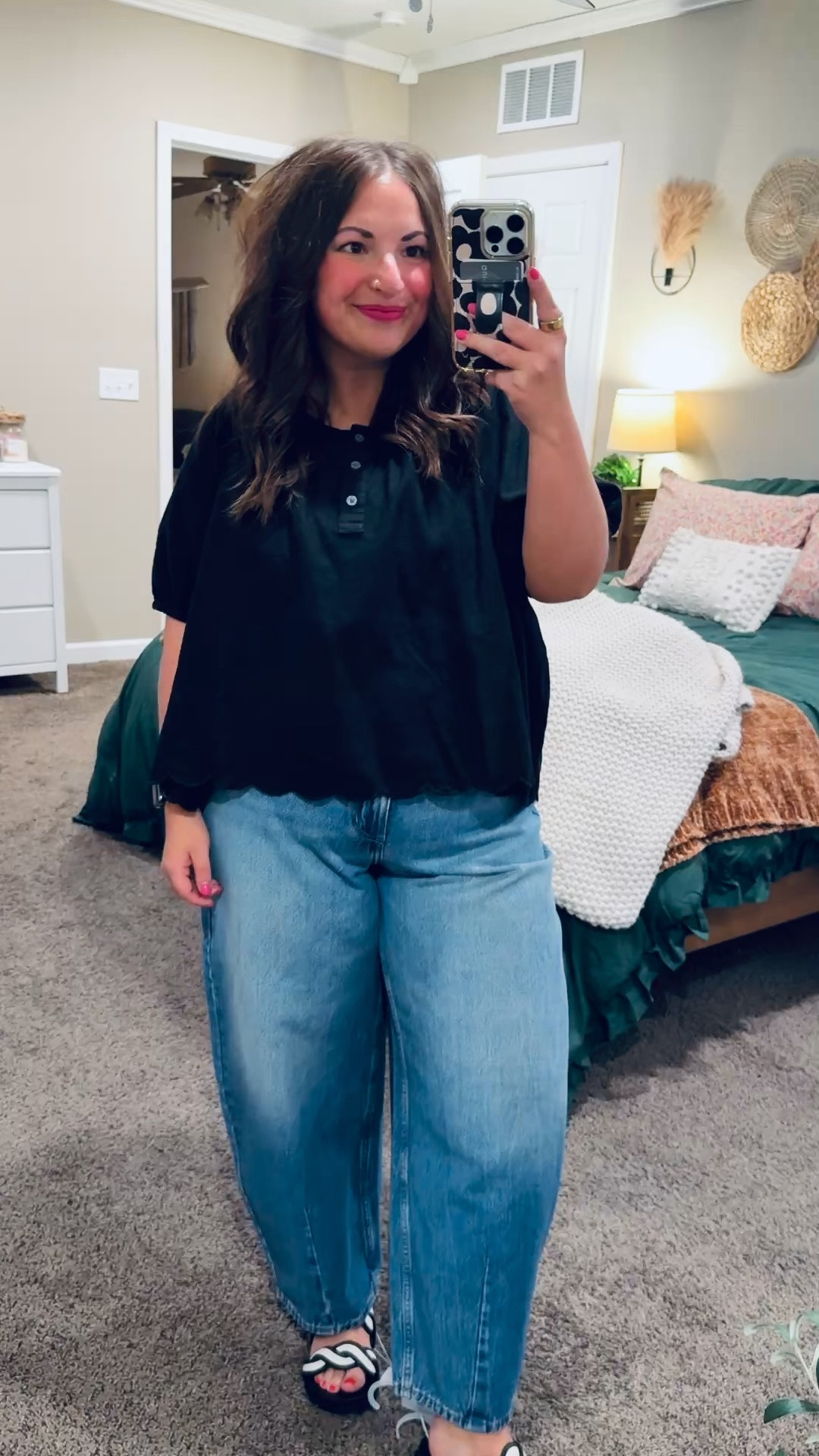 Sometimes the simplest pieces make the cutest outfits 🤍 This scalloped hem top from Walmart is such an easy everyday staple—lightweight, flattering, and the scallop detail adds just the right touch of fun! Perfect with jeans, shorts, or layered for spring. 🌸

sandals: fit true to size // wearing a 5
jeans: fit true to size // wearing a 14 regular
blouse: fits true to size, but cropped // wearing an XL 

 

#LTKootd #LTKMidsize #LTKWorkwear