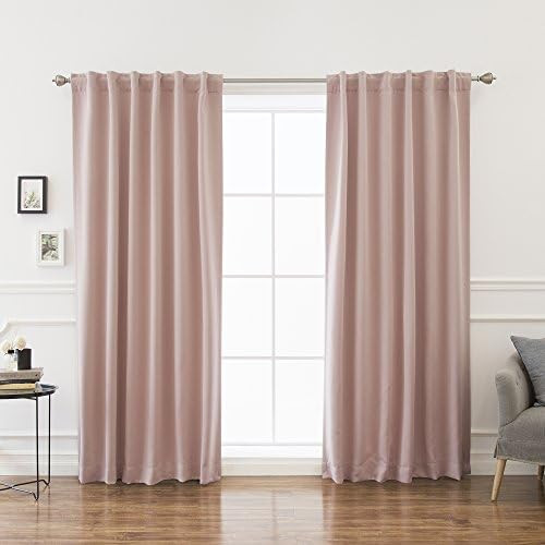 Best Home Fashion Thermal Insulated Blackout Curtains - Back Tab/ Rod Pocket - 52" W x 96" L - Du... | Amazon (US)