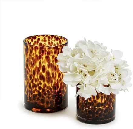 Two's Company Set of 2 Tortoise Candleholder Vase, Includes 2 Sizes, Tealight and Votive, Glass, ... | Amazon (US)