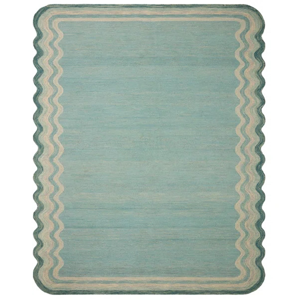 Buena Onda Contemporary Aqua / Ocean Area Rug | Wayfair North America