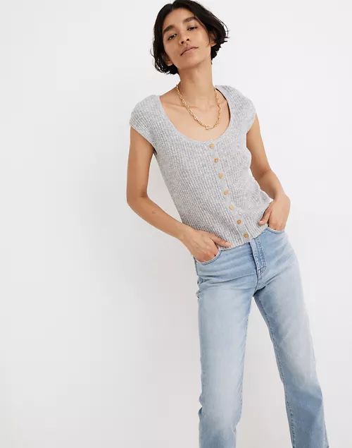 Marled Shaw Button-Front Sweater Tee | Madewell