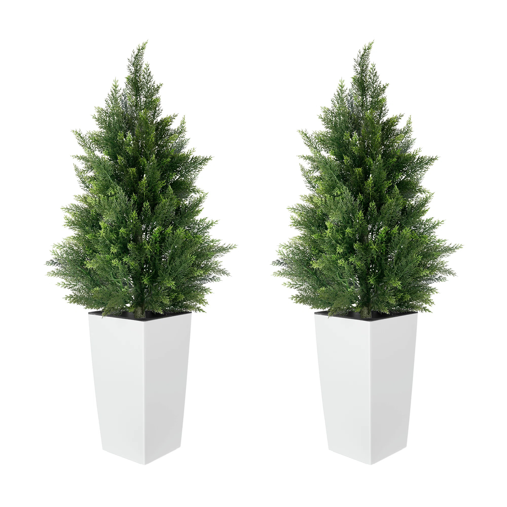 Latitude Run® 4FT Faux Cedar Tree Pot Artificial Fake UV Rated Potted Plant For Home Decor Outdo... | Wayfair North America