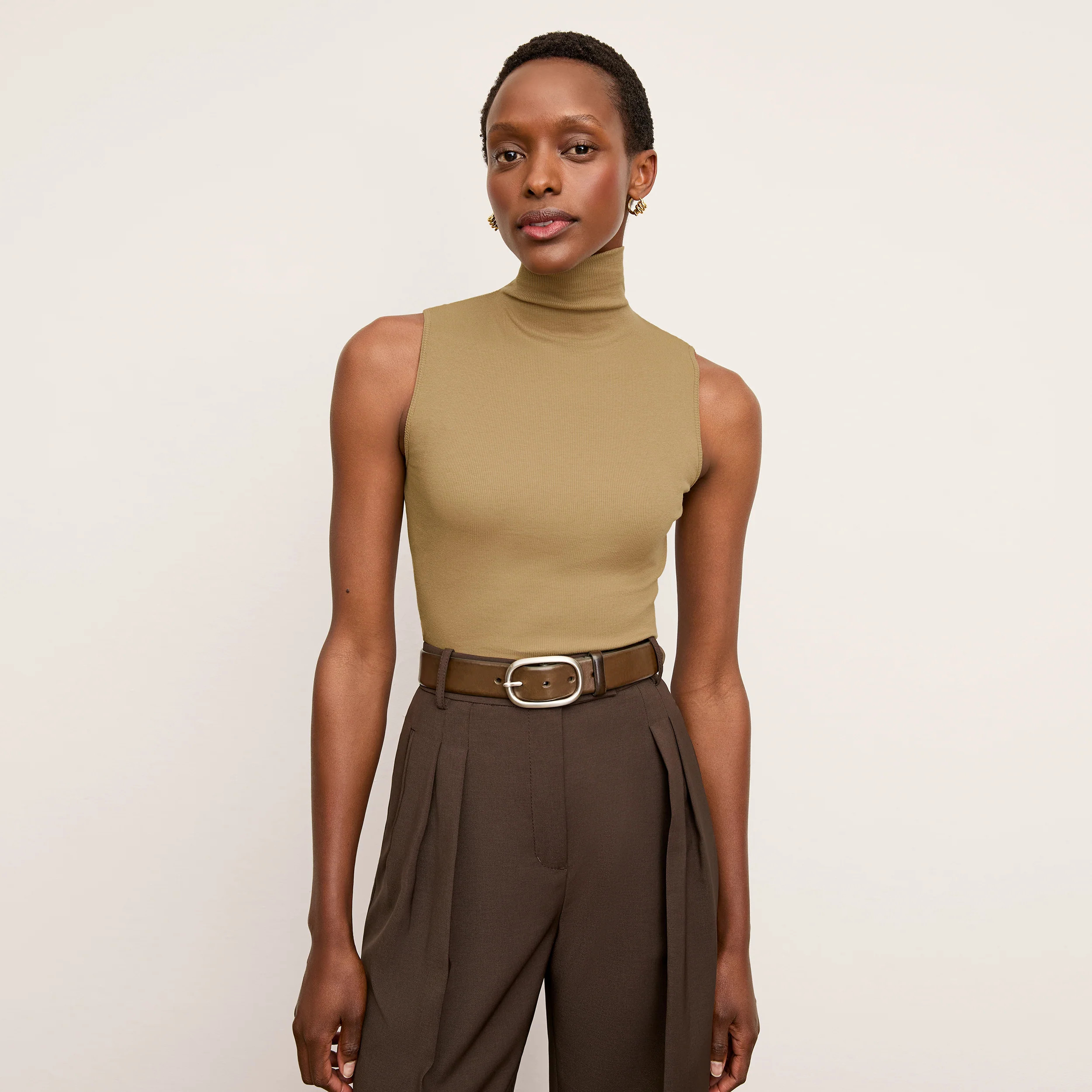 Jett Tank - Organic Ribbed Pima Cotton :: Saddle | MM LaFleur