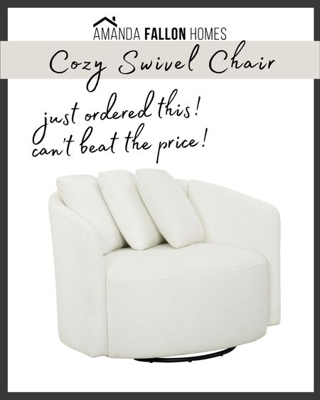 Cozy swivel chair. Amazing price! #walmart #walmarthome #swivelchair #ivorychair #beigechair

#LTKhome #LTKGiftGuide