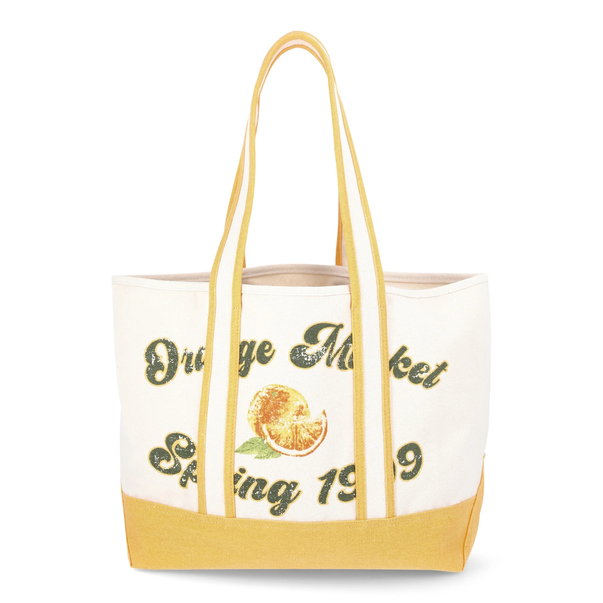 No Boundaries Women’s Large Canvas Tote, Mustard, Women’s | Walmart (US)