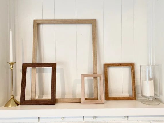Handmade Wood Picture Frame | Custom Size | Maple, Ash, Oak, Cherry, Mahogany, Walnut | Full Serv... | Etsy (US)
