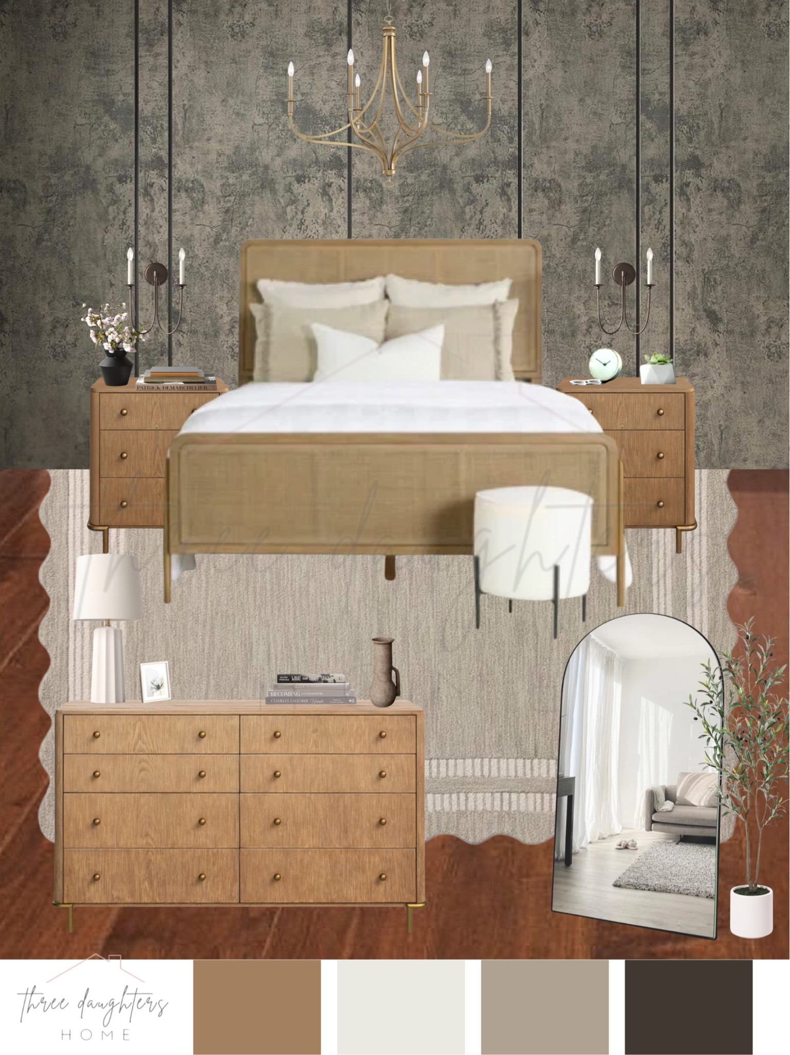 moody, modern master 🩶

loving this lime wash peel + stick wallpaper! 


bedroom design, master bedroom, scallop edge rug, full length mirror, wall sconces, olive tree, bedroom decor, neutral bedroom, new build

#LTKHome #LTKCyberWeek #LTKSaleAlert