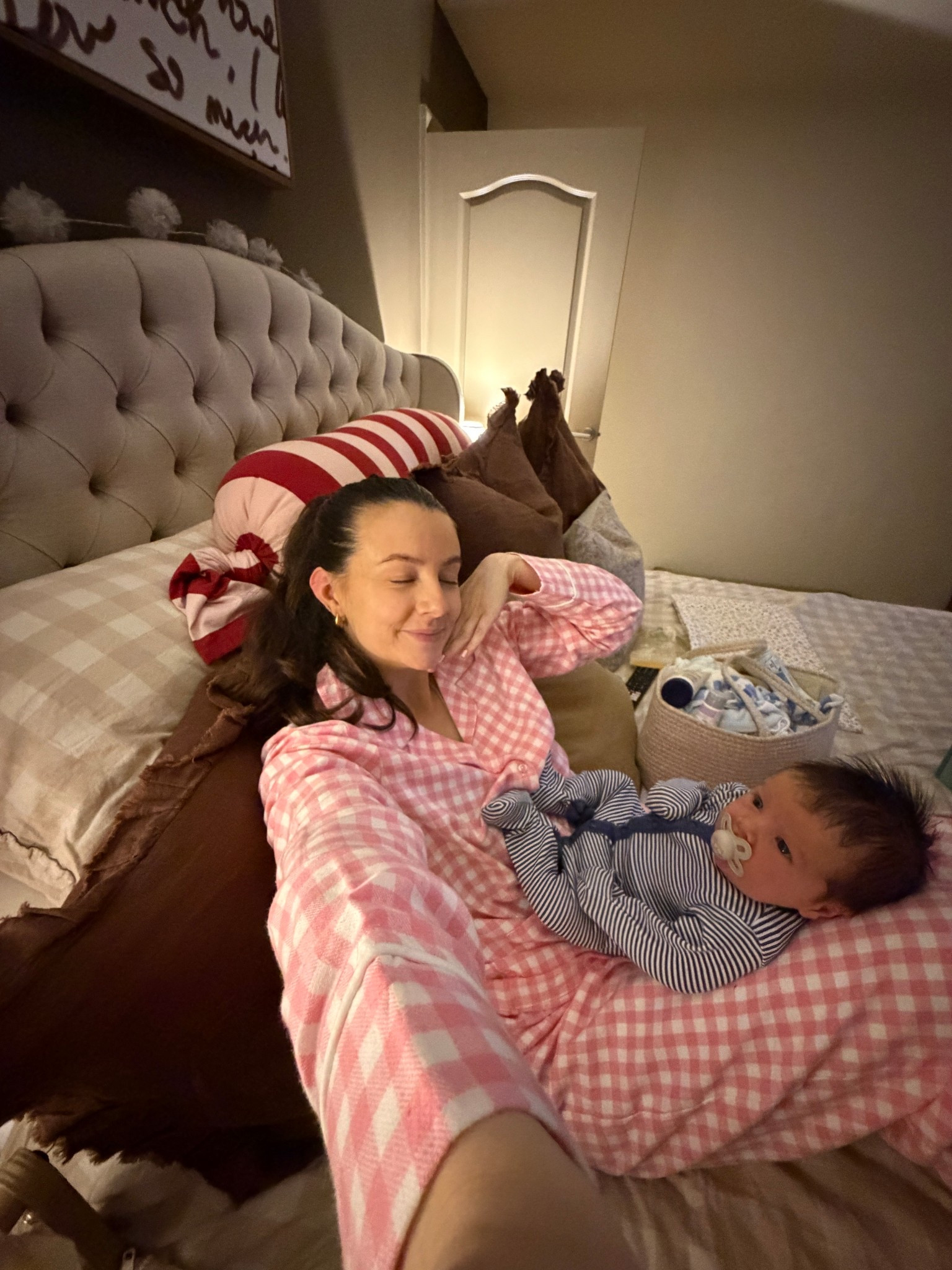 pink check pjs 