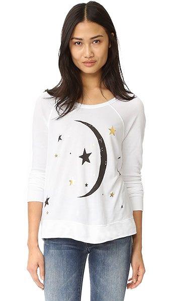 SUNDRY Moon & Stars Crop Pullover | Shopbop
