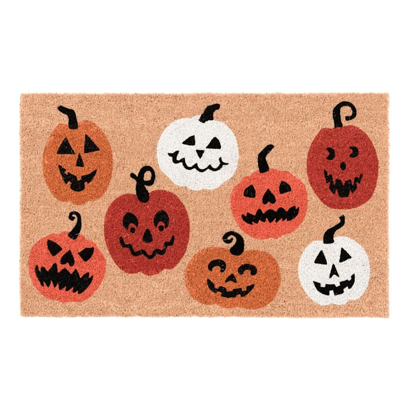 Dancing Jack-o'-Lanterns Halloween Coir Mat, 18x30 | At Home