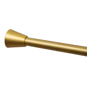 allen + roth 42-in to 72-in Brushed Gold Tension Single straight Adjustable Shower Curtain Rod | Lowe's
