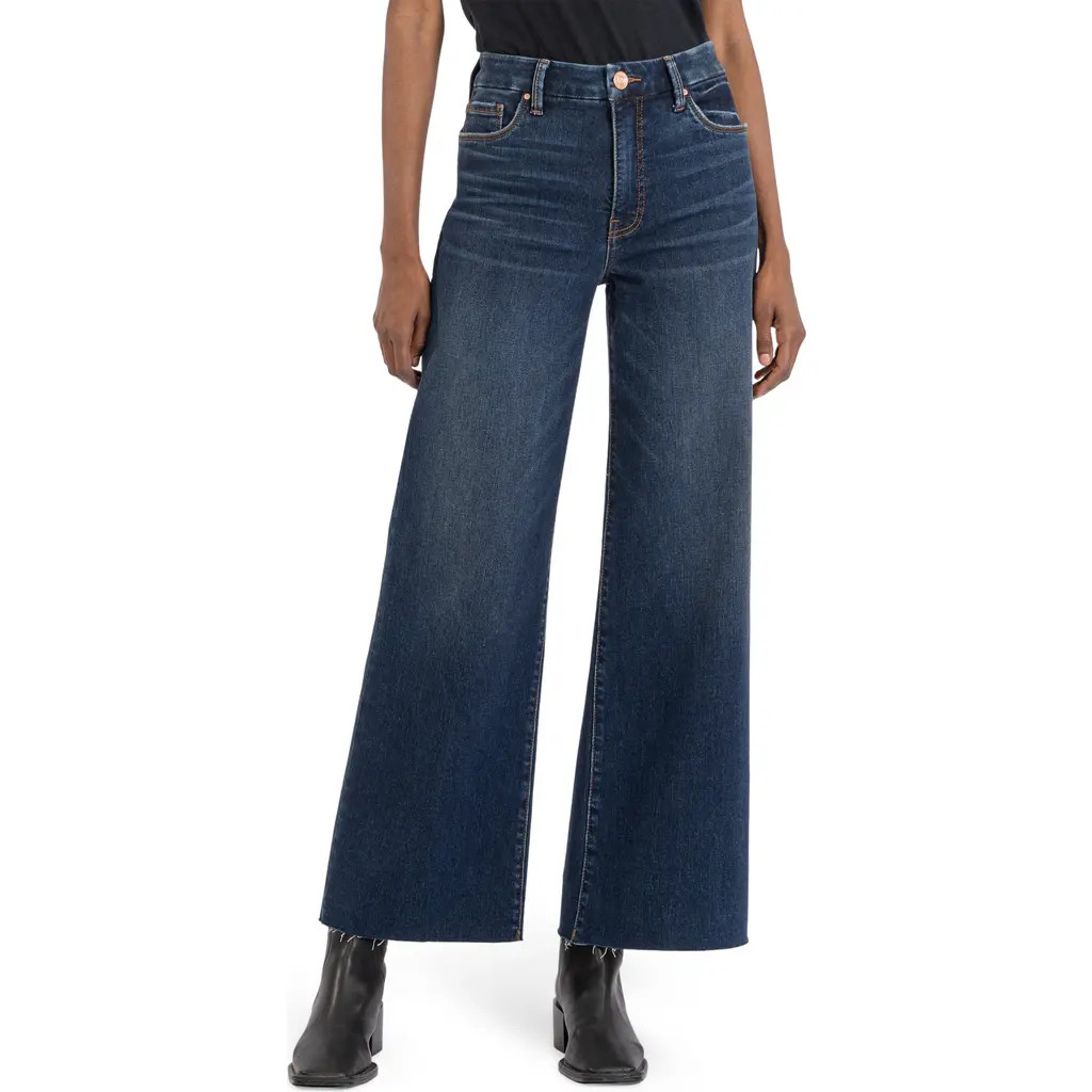 KUT from the Kloth Meg Fab Ab High Waist Raw Hem Ankle Wide Leg Jeans in Exhibited at Nordstrom, ... | Nordstrom