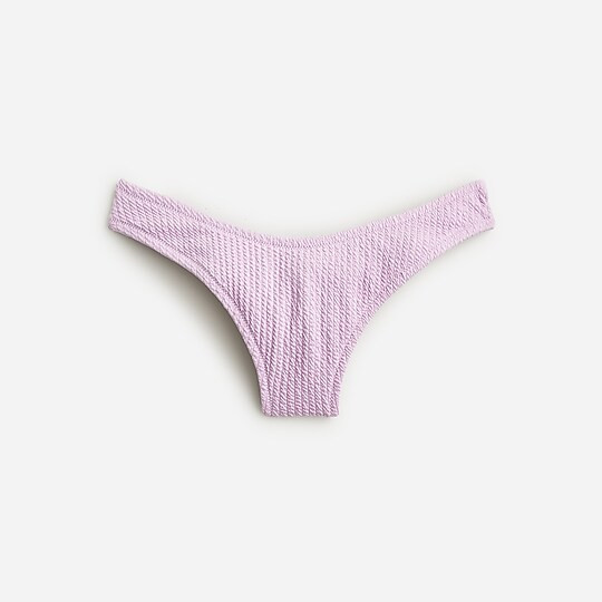 Textured curved-waist cheeky bikini bottom | J. Crew US
