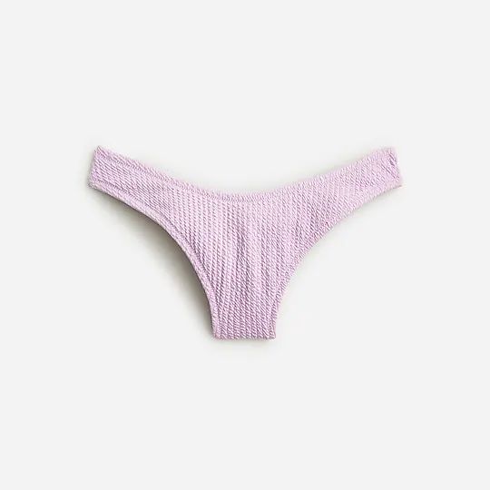 Textured curved-waist cheeky bikini bottom | J.Crew US