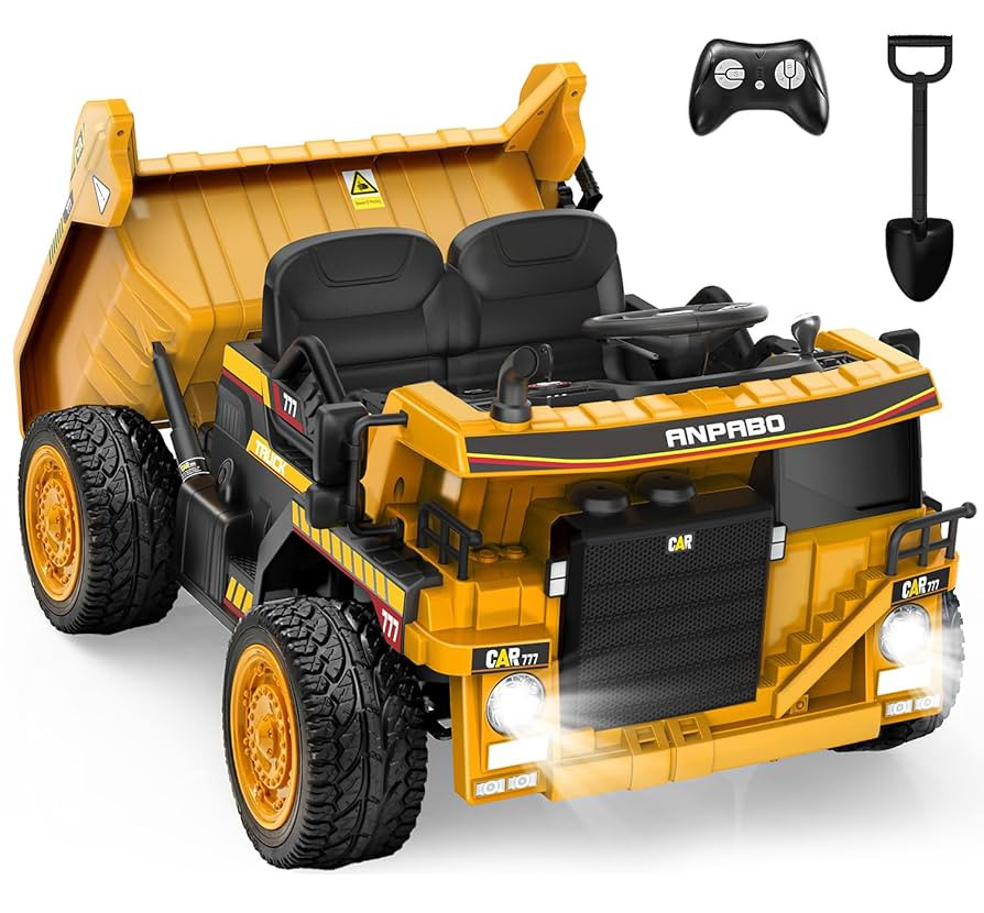 ANPABO 24V Ride On Dump Truck, 2X75W Powerful Motors, Up to 4.4Mph, EVA Tires, Construction Vehic... | Amazon (US)