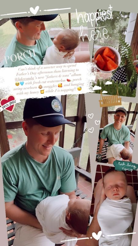 Can’t think of a sweeter way to spend Father’s Day afternoon than listening to @lukecombs’ new “Fathers & Sons” album 🎶🥹🩵 with fresh cut watermelon 🍉, porch swing newborn 👶🏼 snuggles 🥰, and hanging with my honey 🍯 while big brother Judson is napping!! 😴

#LTKBaby #LTKHome #LTKFamily
