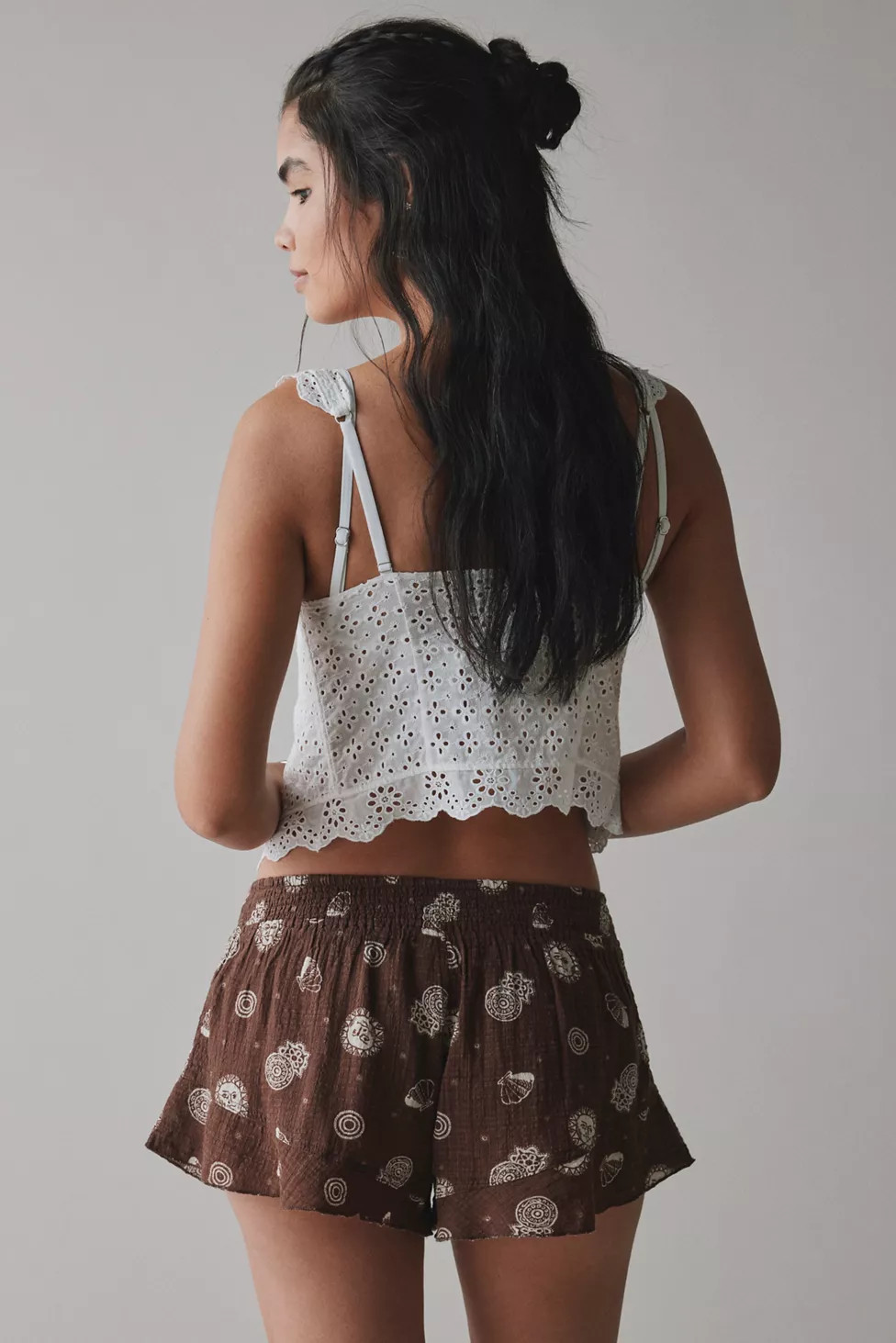 Out From Under Lilly Shirred Ruffle Micro Short | Urban Outfitters (US and RoW)
