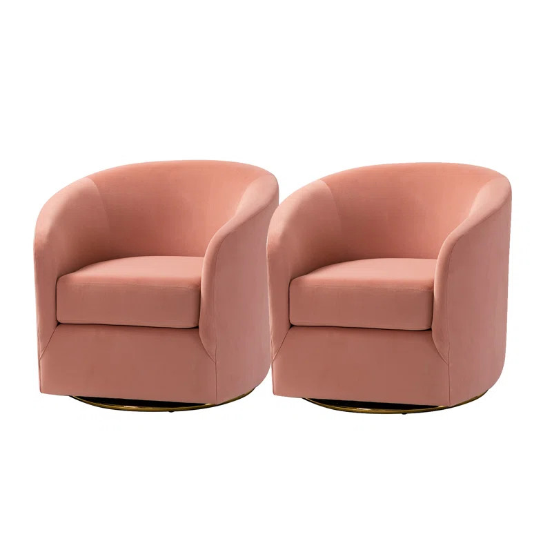 Holden 31.5'' Wide Velvet Barrel Chair (Set of 2) | Wayfair Professional