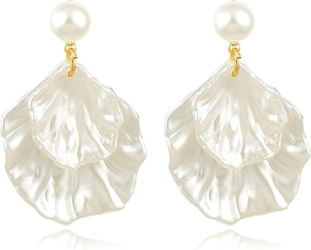 Long Pearl Earrings for Women 925 sterling silver Pearl Dangle Earrings Hypoallergenic Elegant We... | Amazon (US)