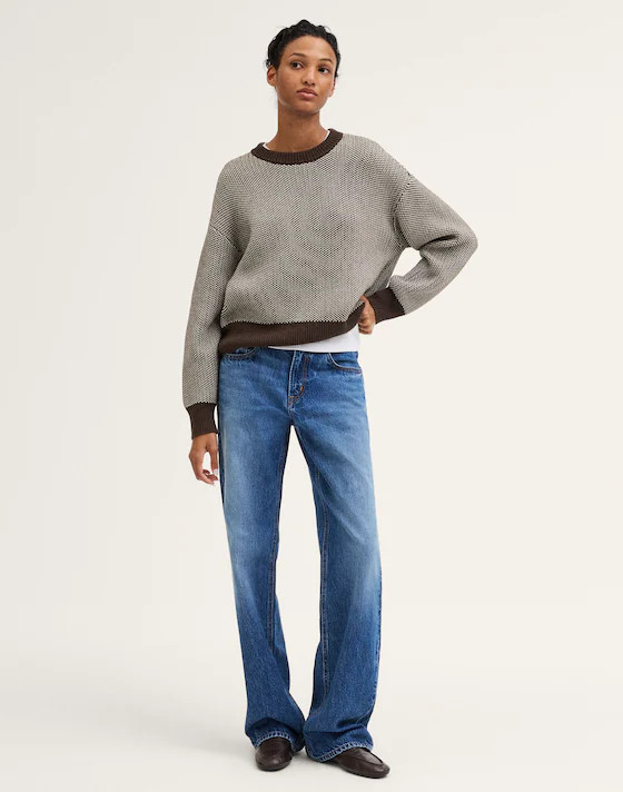 Textured-Stitch Crewneck Sweater in 100% Cotton | Madewell