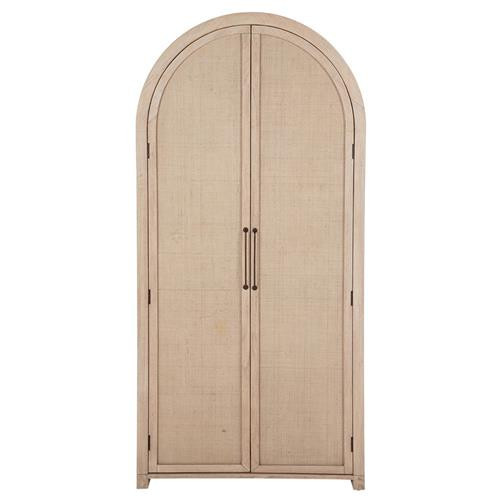 Gabby Elba Natural Rattan Wood Woven Door 4 Drawer Arched China Cabinet | Kathy Kuo Home