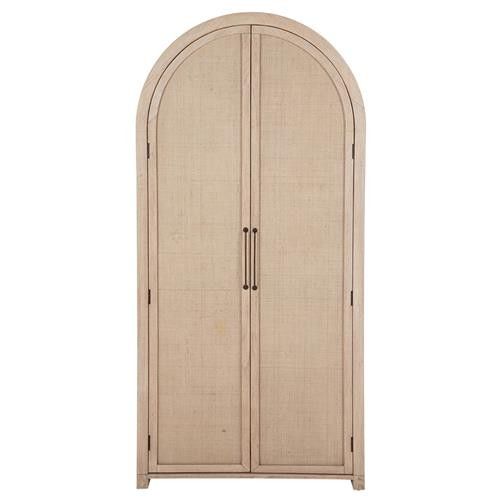 Gabby Elba Natural Rattan Wood Woven Door 4 Drawer Arched China Cabinet | Kathy Kuo Home