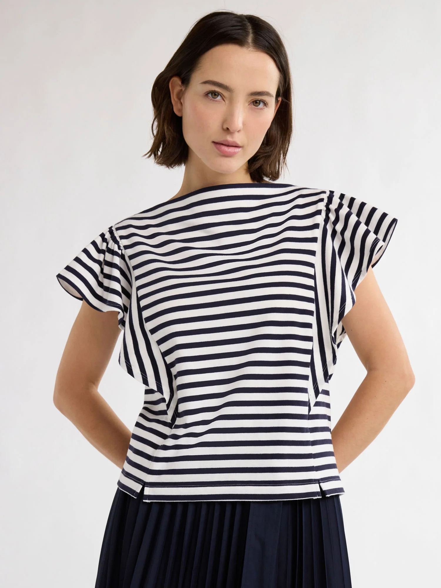 Free Assembly Women’s and Women's Plus Cotton Tee with Short Flutter Sleeves, Sizes XS-4X - Wal... | Walmart (US)