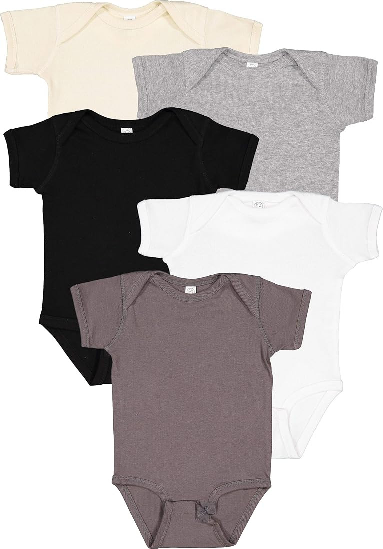 RABBIT SKINS Baby Bodysuit Girl & Boy | Newborn 0-3 Months to 24 Months 5-Pack Bulk Set, Snap Easy C | Amazon (US)