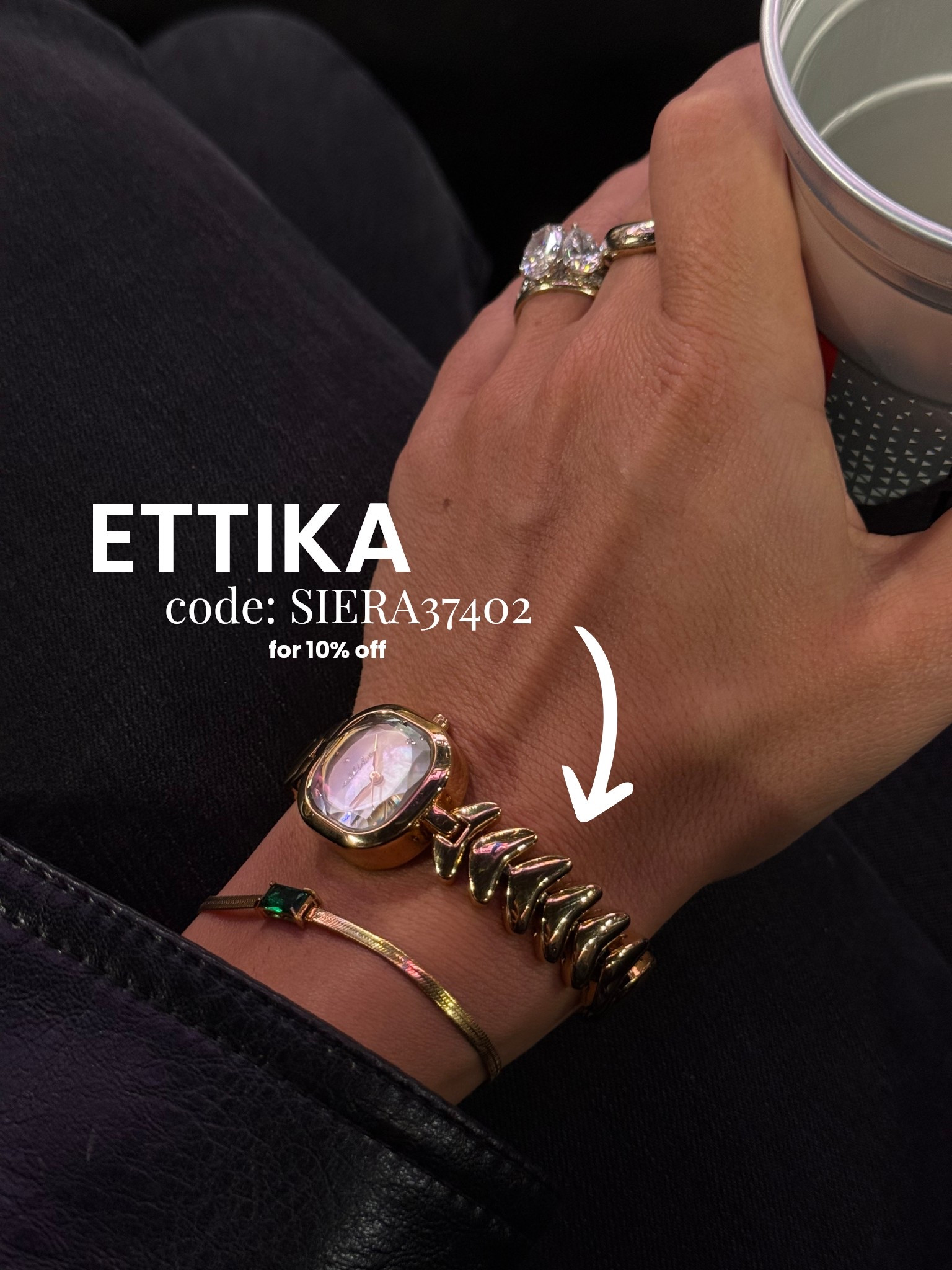 Minimalist gold watch bracelet ⌚️🌟 
Code: SIERA37402 

#watch #bracelet #ettika #goldjewelry 

#LTKootd #LTKdayinmylife
